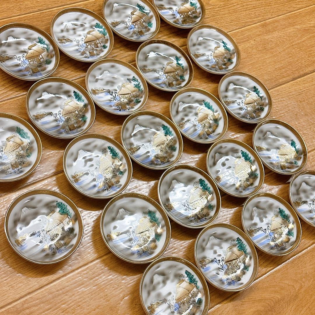 九谷焼　小皿　22枚　まとめセット！M夕38　昭和レトロ　時代物　当時物　食器