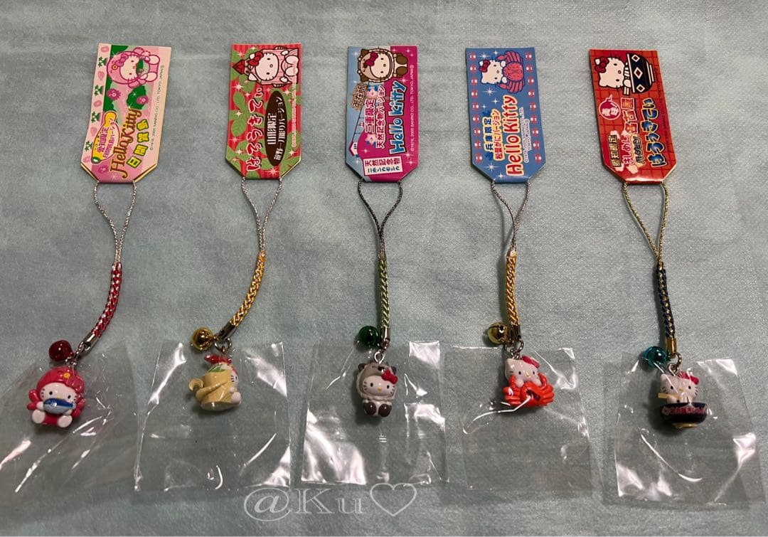 【未使用】ご当地キティ 根付 ストラップ 10個セット ①