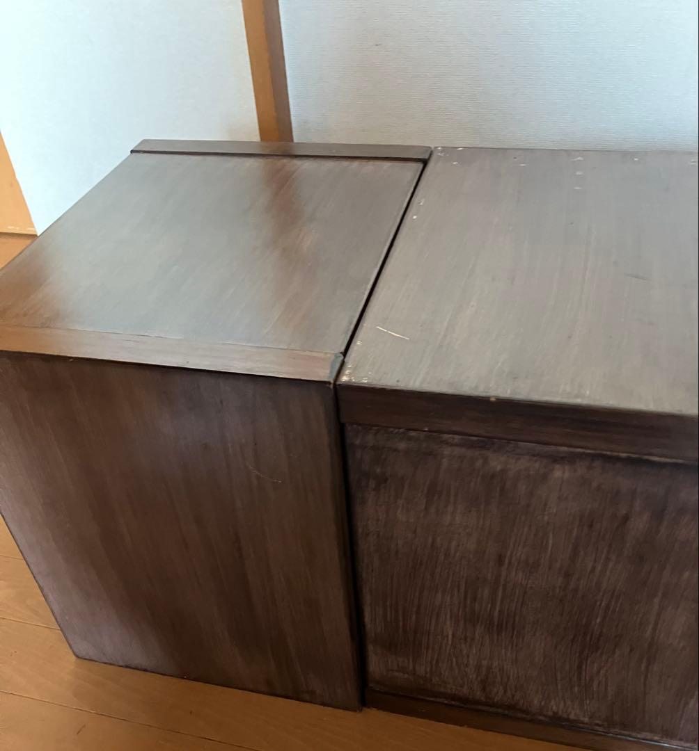 レトロ ヴィンテージ ウッドキューブボックス 3個セットUSA 古着