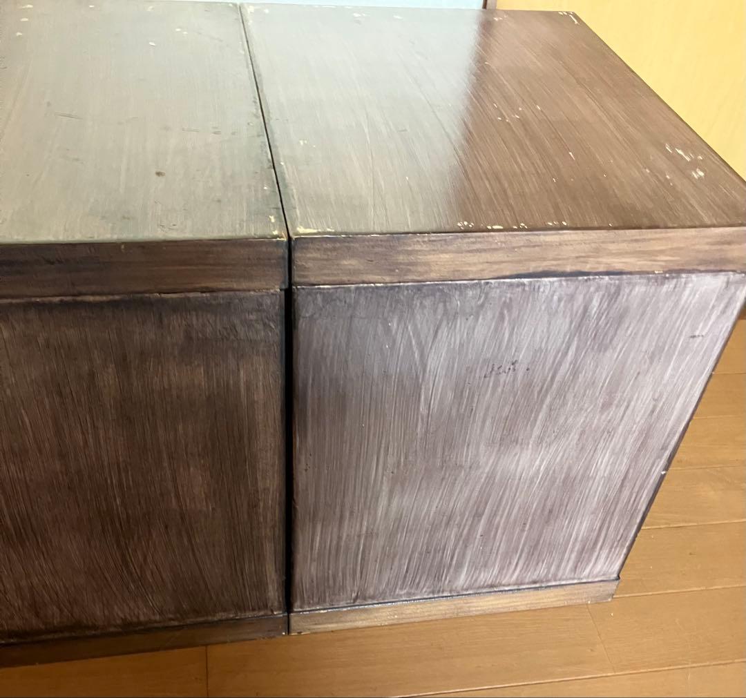 レトロ ヴィンテージ ウッドキューブボックス 3個セットUSA 古着