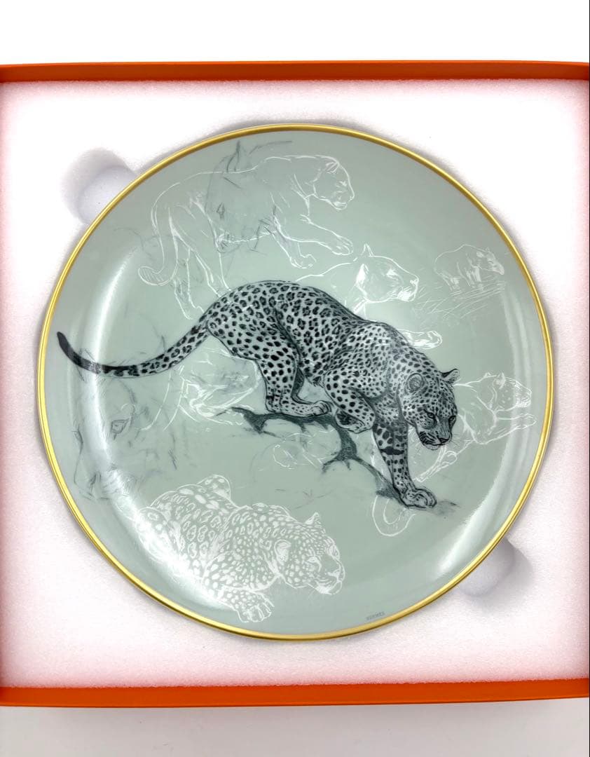 未使用保管品　エルメス　赤道直下のスケッチ　21cm ジャガー　プレート 箱付き
