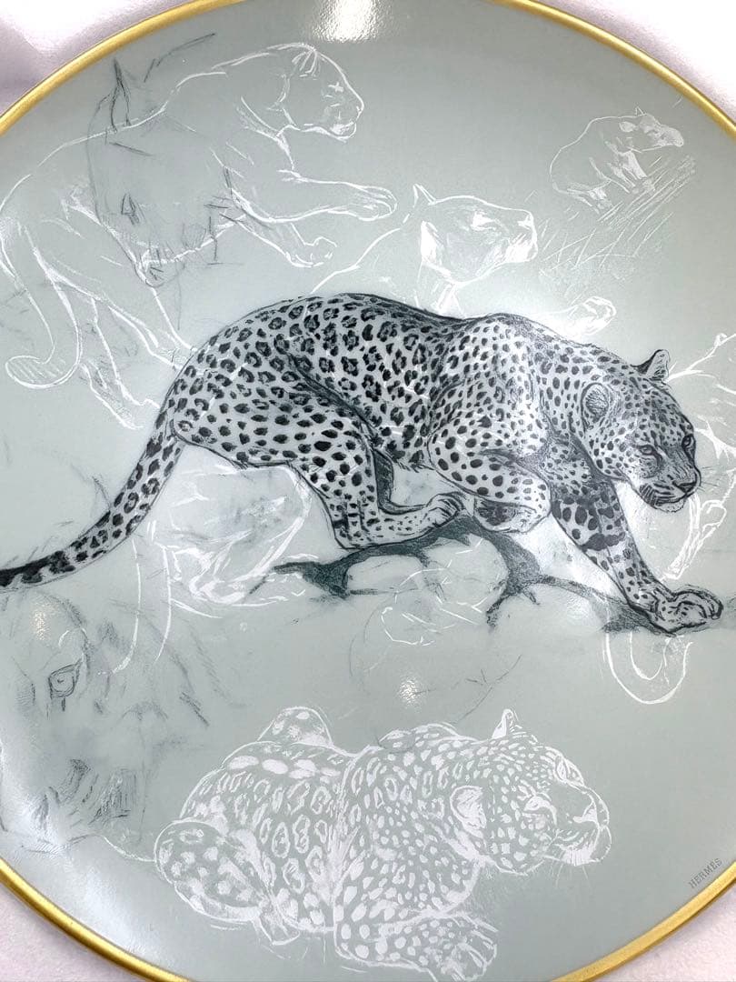 未使用保管品　エルメス　赤道直下のスケッチ　21cm ジャガー　プレート 箱付き