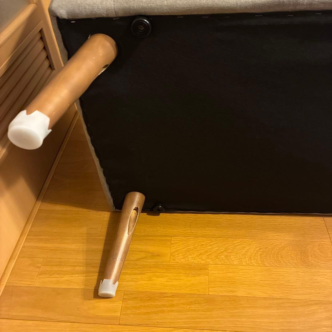 ミルドソファ2人掛け 北欧 ファブリック 2P 天然木 ロータイプ布張り グレー