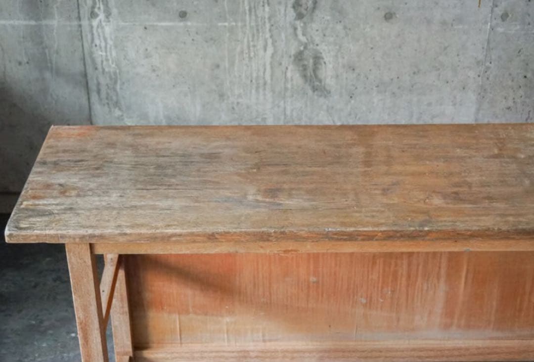 木製カウンターテーブル 長方形　古道具
