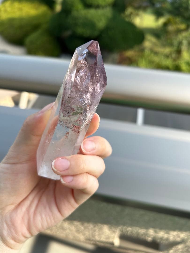 アメジスト共生 バイカラー 水晶 ポイント