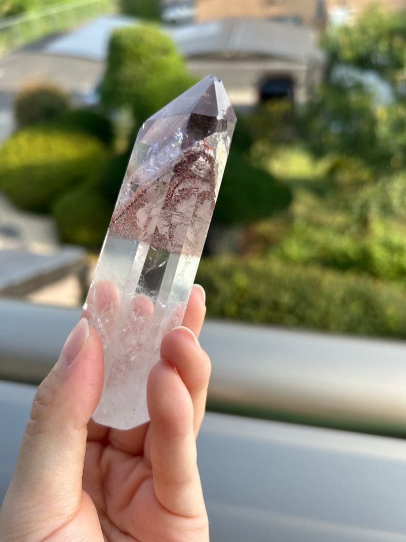 アメジスト共生 バイカラー 水晶 ポイント