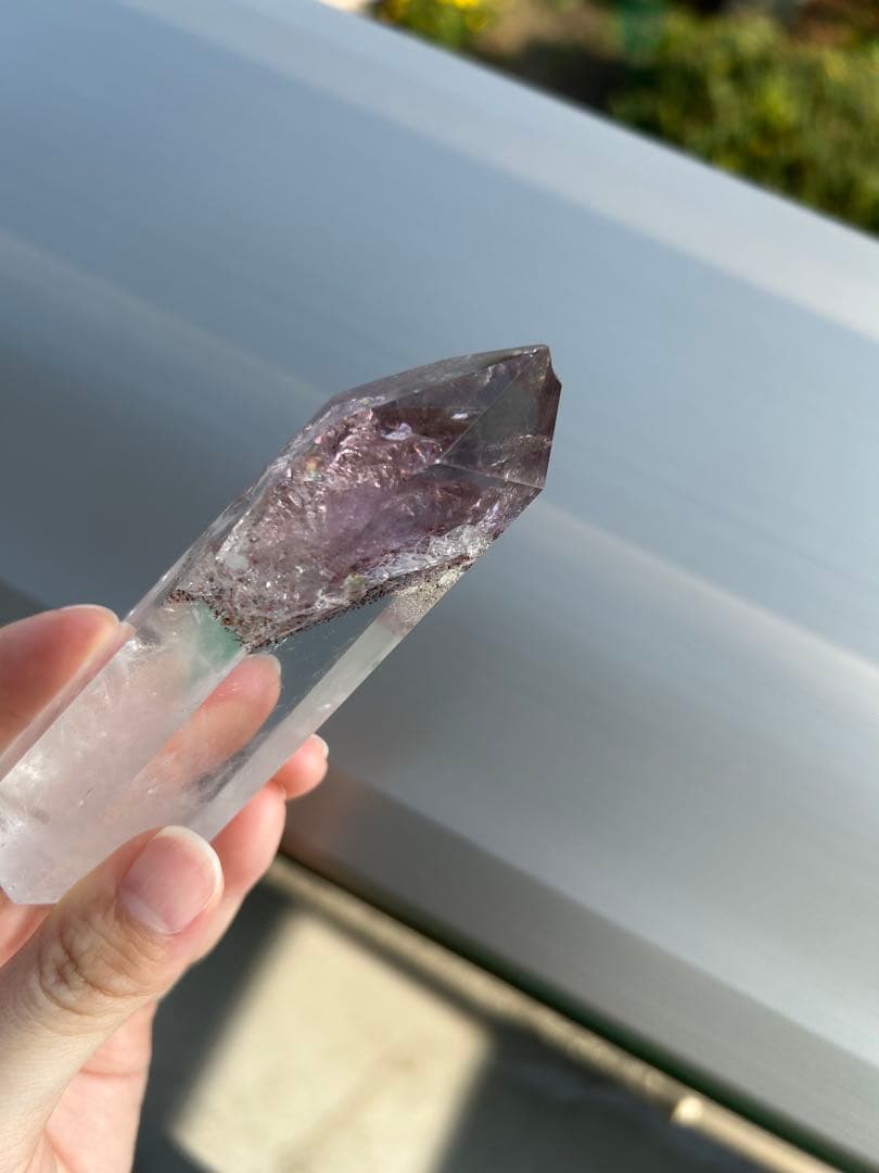 アメジスト共生 バイカラー 水晶 ポイント