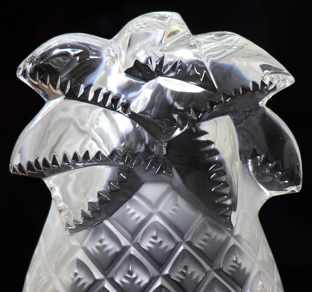 バカラ 珍品 新品箱付き 大型2kg パイナップル置物 フロスト加工 オブジェ