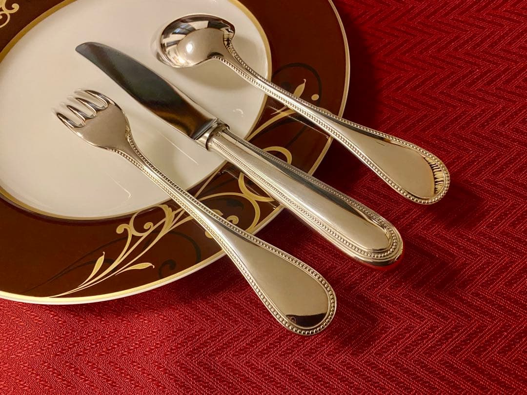 【☆上品なパール☆美品☆】クリストフル パール テーブルサイズカトラリー