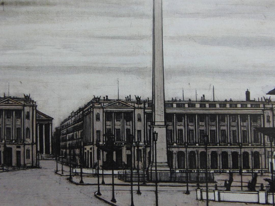 ベルナール・ビュッフェ、希少画集の額装画、オーダーマット付・日本製