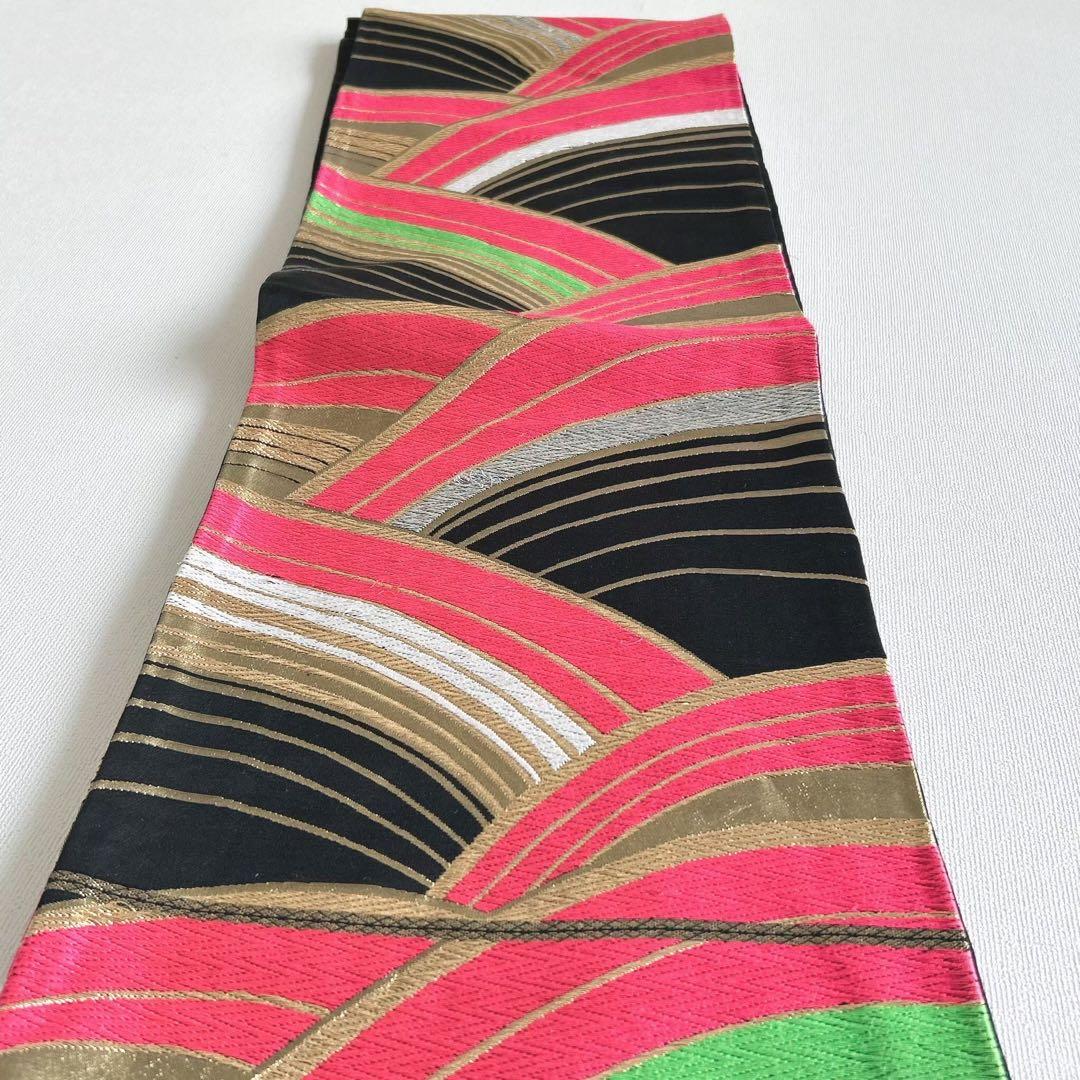 セット　美品　七五三　7歳女の子　きもの×袋帯×半襦袢×小物　ピンク地　蝶　桜