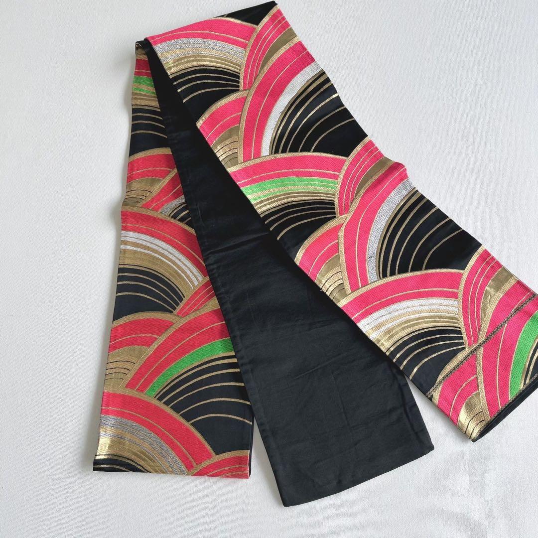 セット　美品　七五三　7歳女の子　きもの×袋帯×半襦袢×小物　ピンク地　蝶　桜