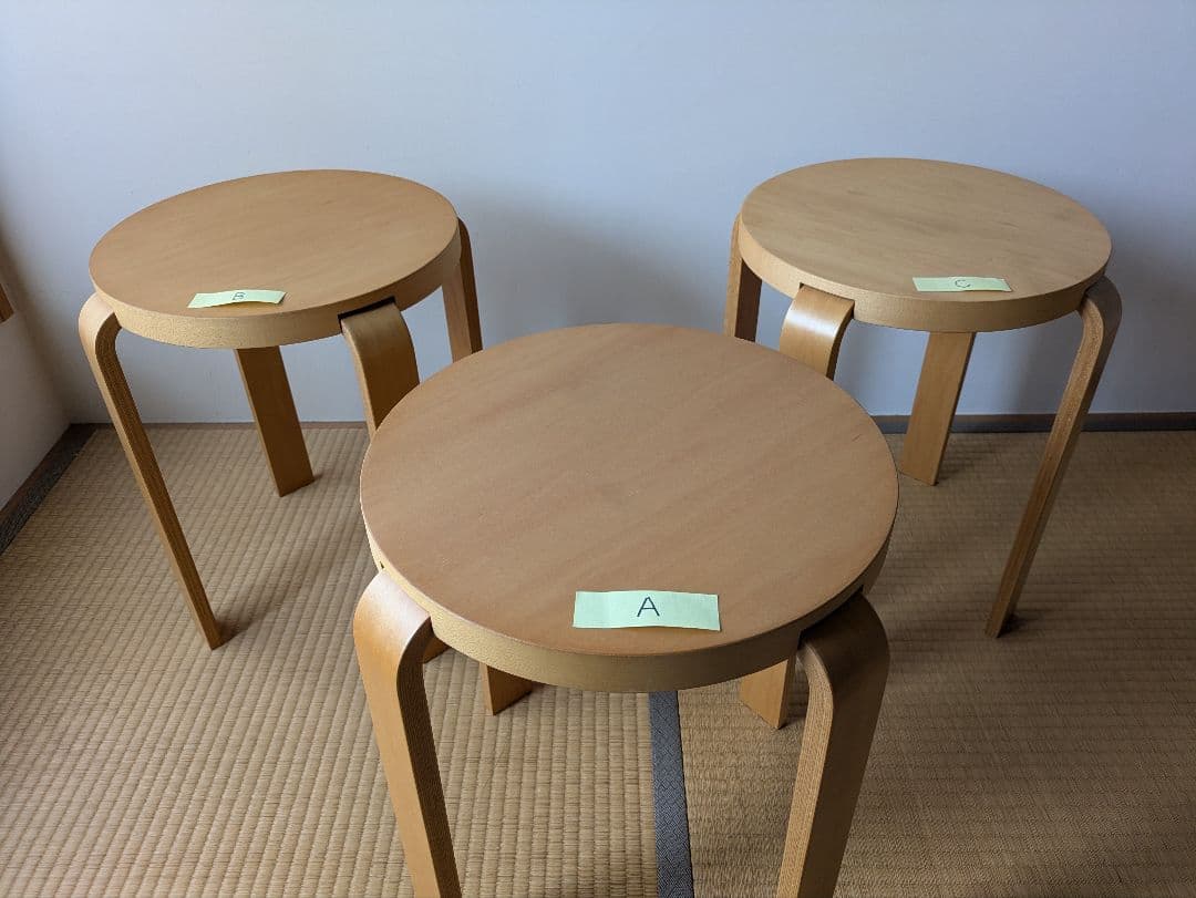 カンディハウス　スツール111S 矢萩喜從郎デザイン 3脚セット