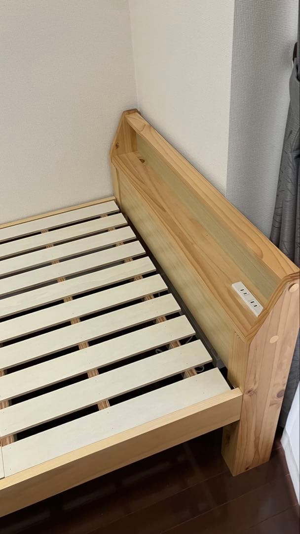 頑丈ロング木製すのこベッド（シングル）