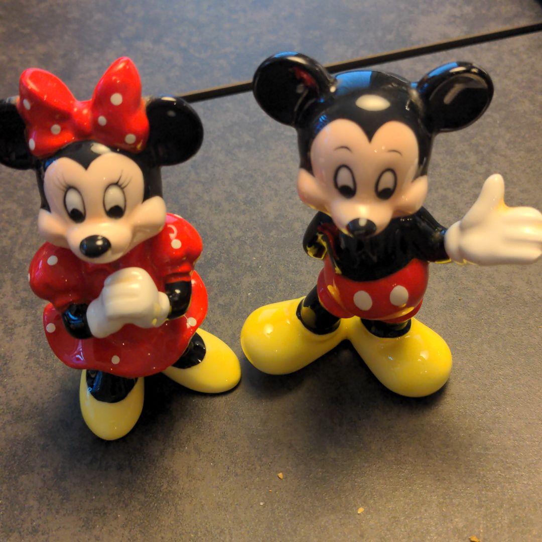ミッキーマウス ミニーマウス 陶器 置物 フィギュア レトロ - メルカリ