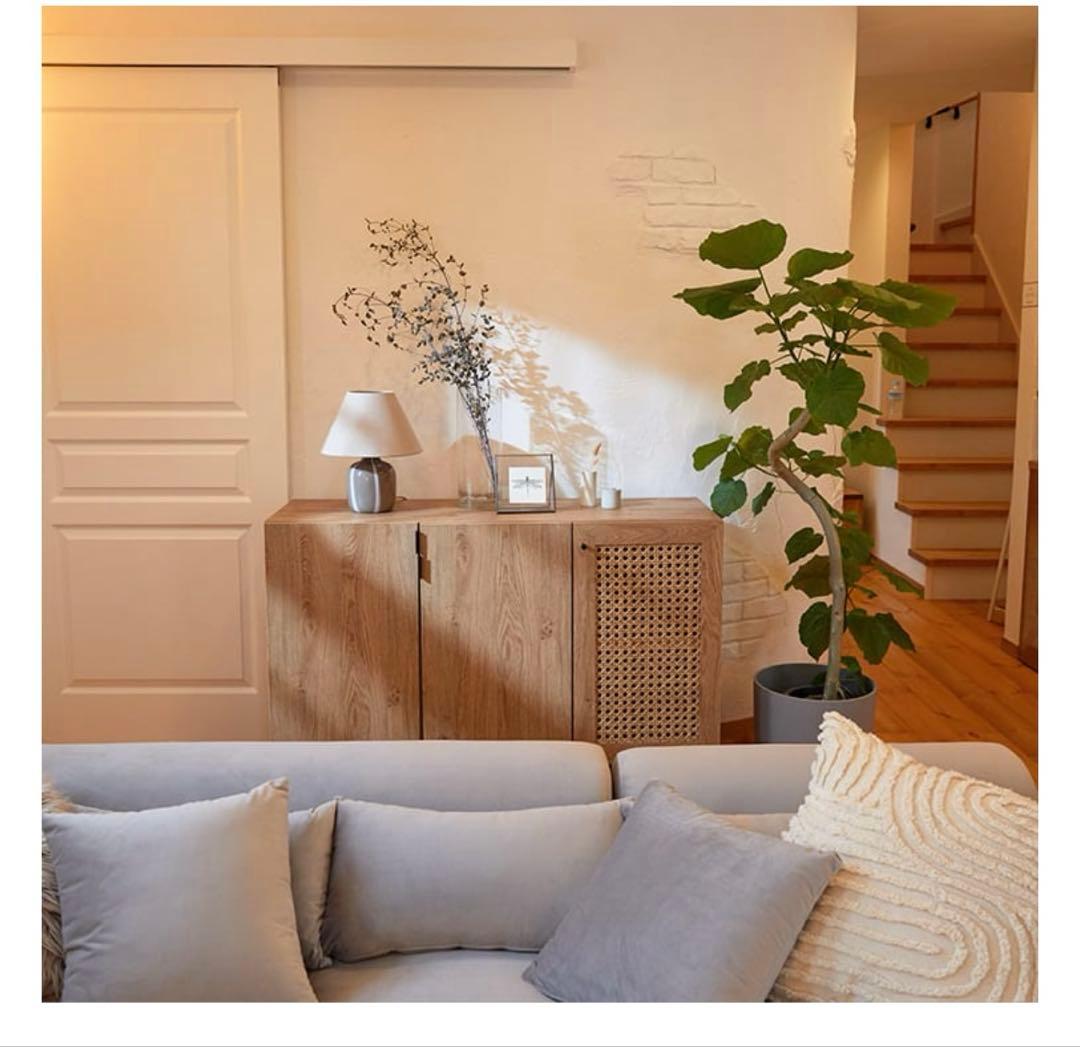 ［幅120cm］LOWYA ラタン調キャビネット　リビングボード