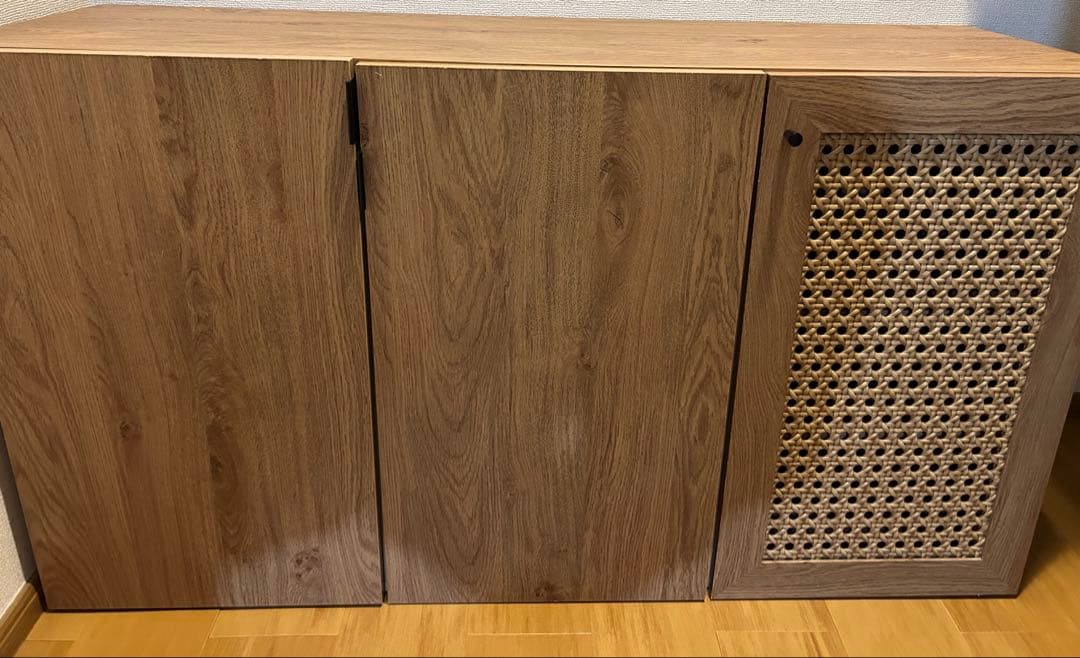 ［幅120cm］LOWYA ラタン調キャビネット　リビングボード