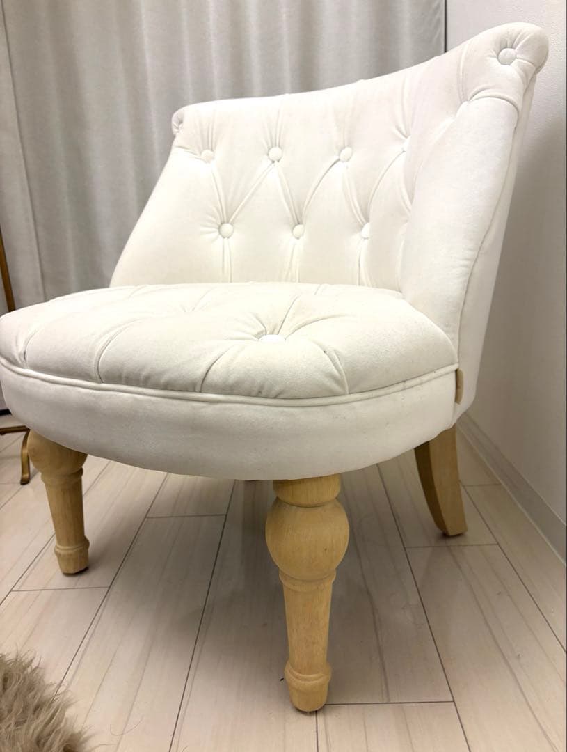 ジェニファーテイラー☆ラムズゲートチェア 1人掛☆ベロアホワイト V037