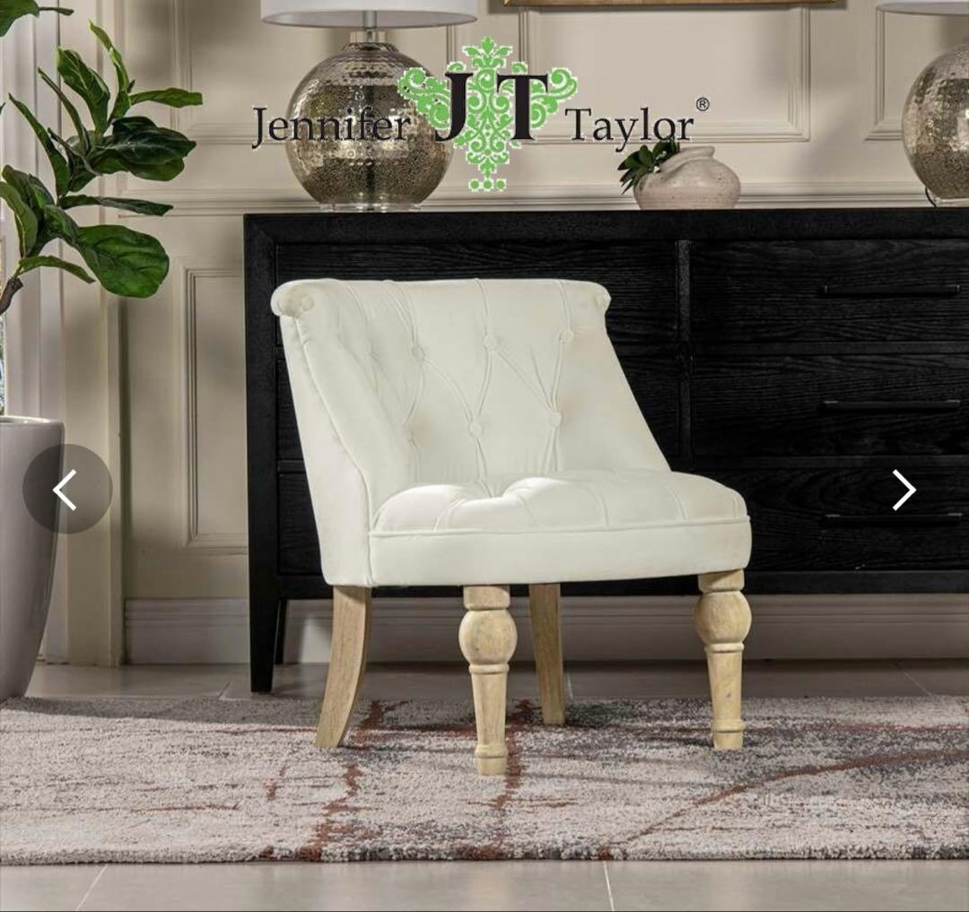 ジェニファーテイラー☆ラムズゲートチェア 1人掛☆ベロアホワイト V037