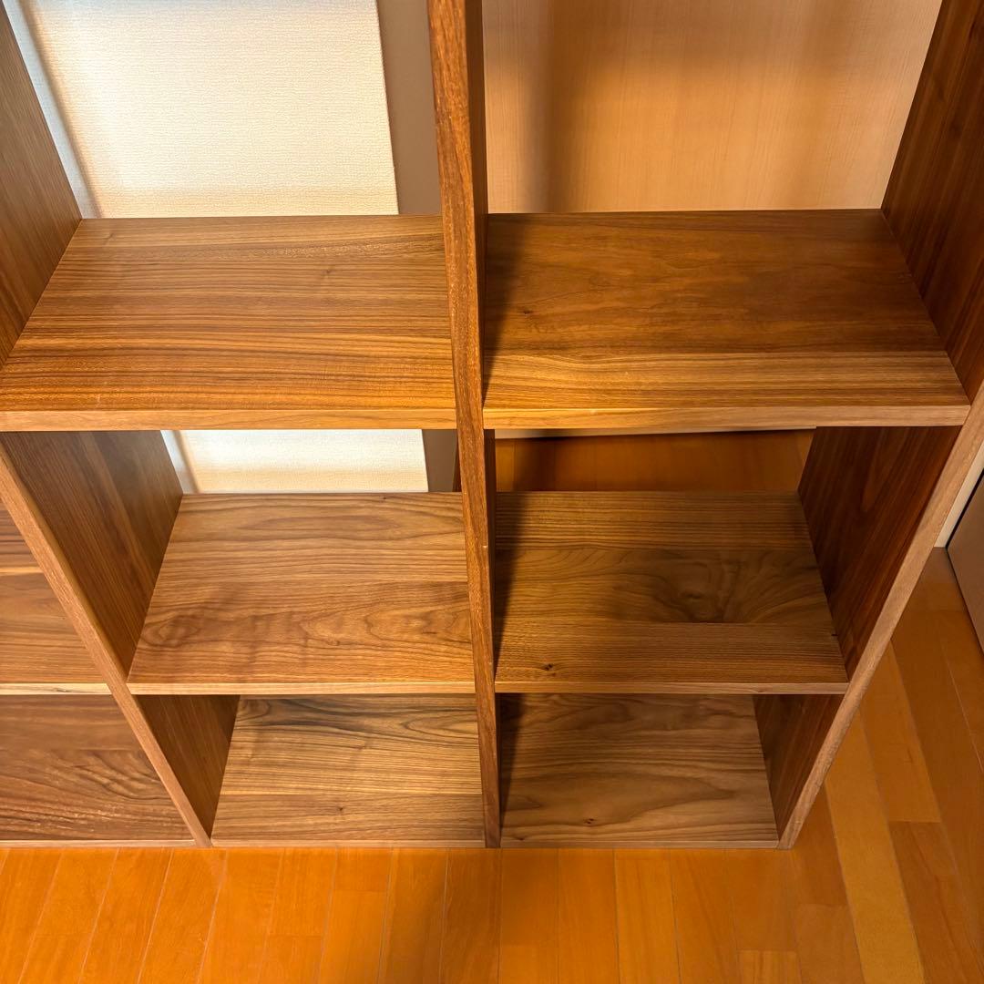 ① MUJI 無印良品 スタッキングシェルフセット・３段×２列・ウォールナット材