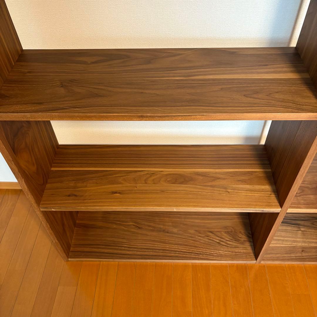 ① MUJI 無印良品 スタッキングシェルフセット・３段×２列・ウォールナット材