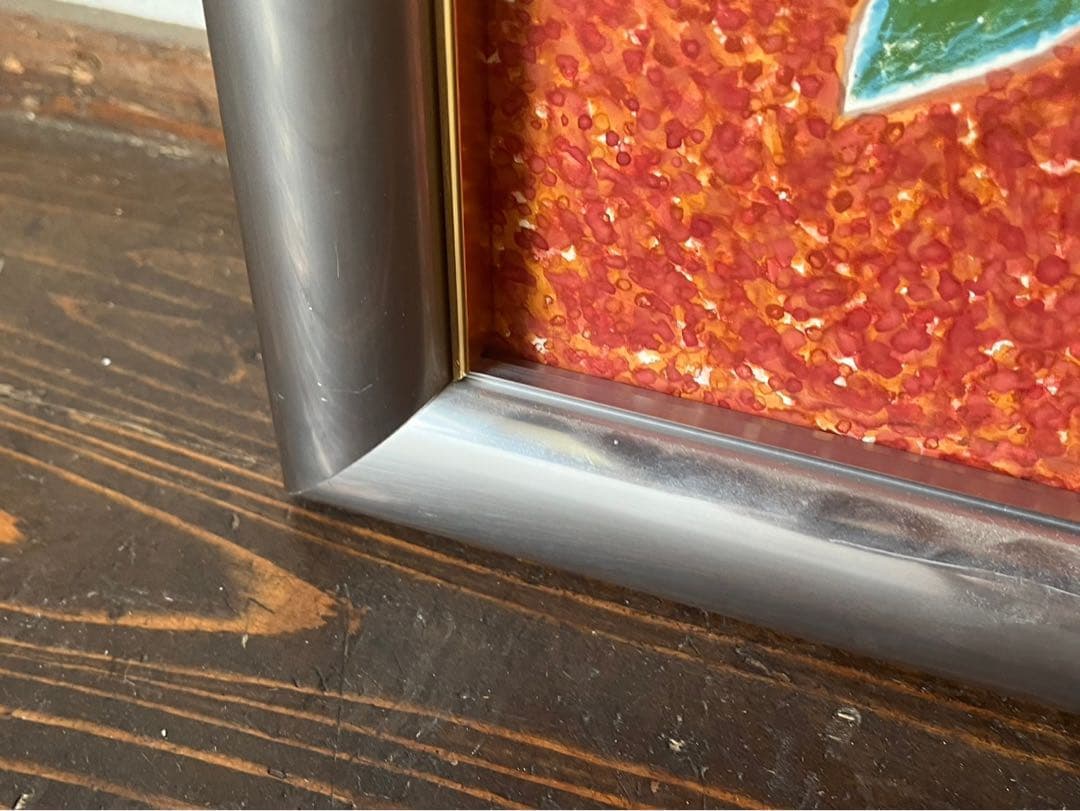 吉田和雄 立葵 絵画 額縁 アルミ 組立式 アート インテリア