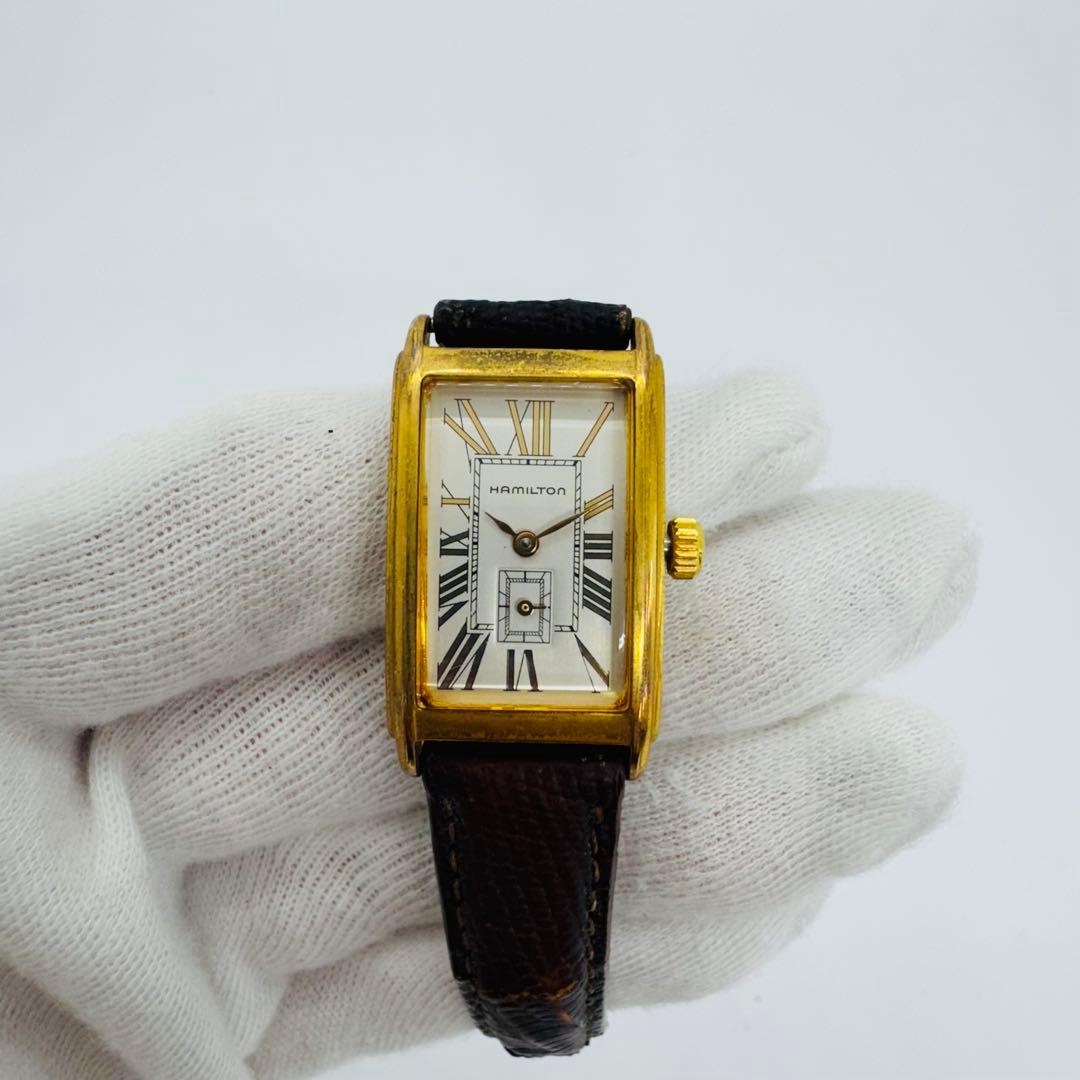 ✨Hamilton✨ハミルトン✨シルバー文字盤✨スクエア✨クォーツ✨腕時計✨