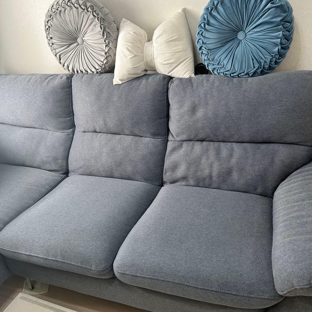 【ニトリ】布張りL字 3〜4人掛けカウチソファ(RC ストリフト GY)