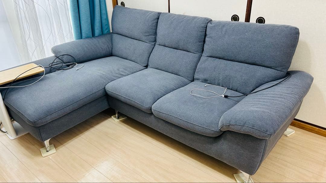 【ニトリ】布張りL字 3〜4人掛けカウチソファ(RC ストリフト GY)