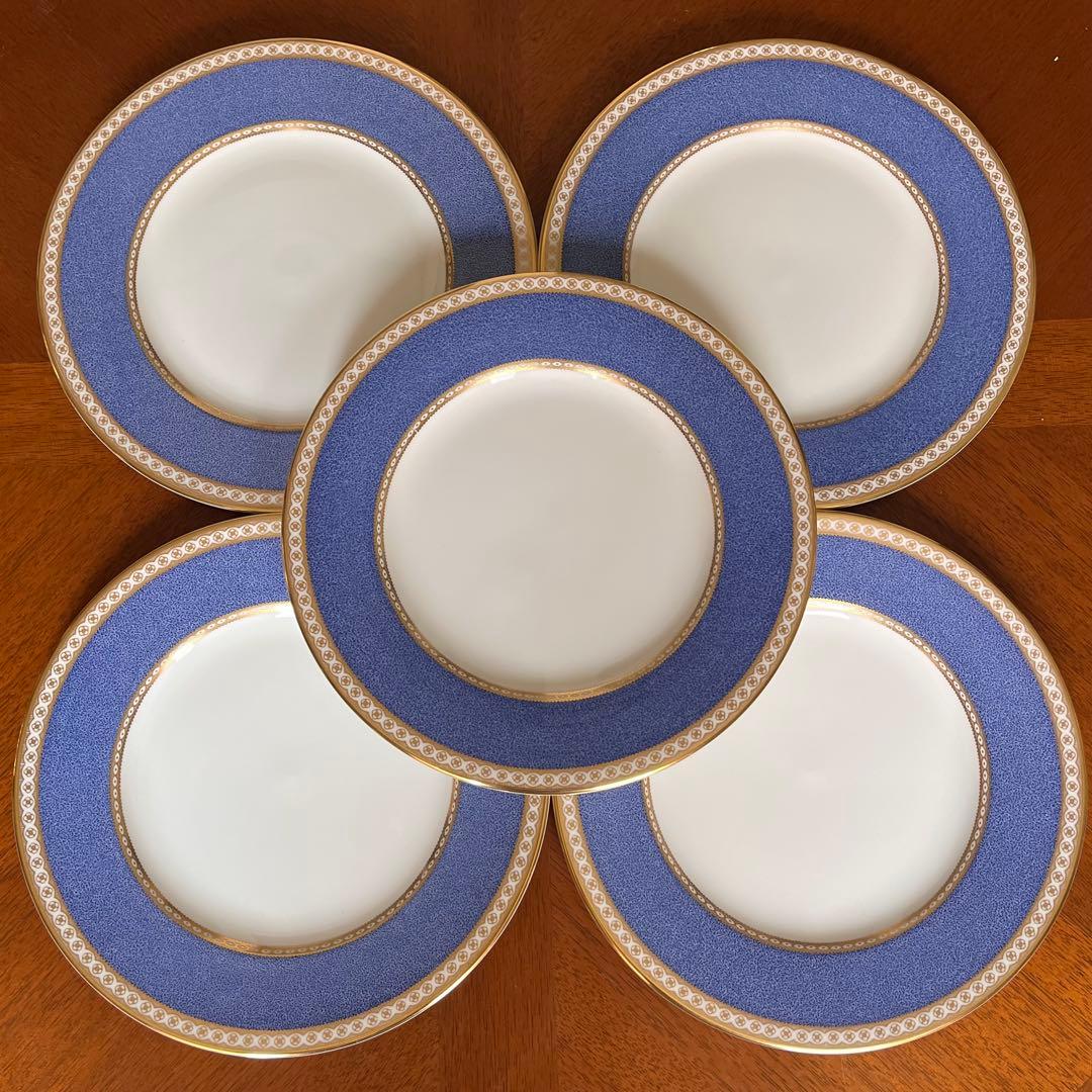 【黒壺美品】ウェッジウッド★ユーランダーパウダーブルー★中皿5枚