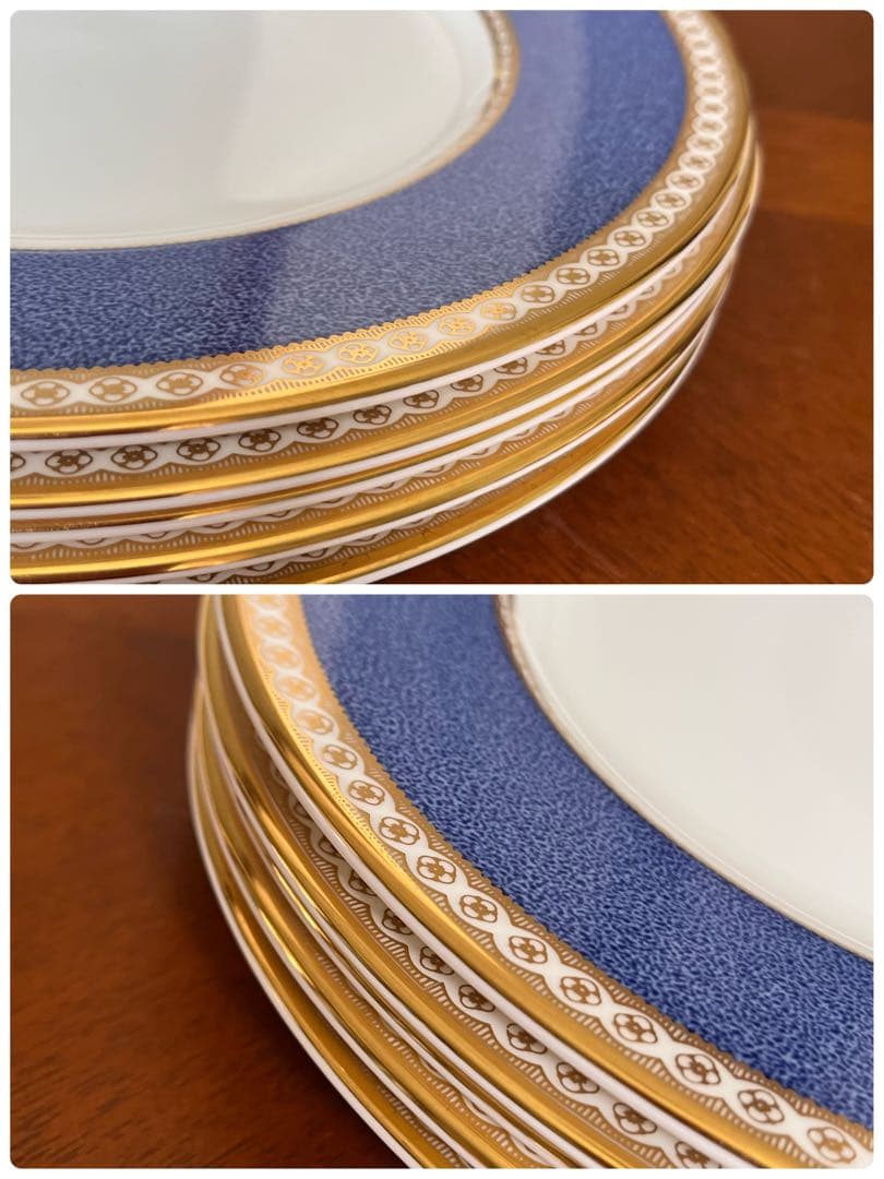 【黒壺美品】ウェッジウッド★ユーランダーパウダーブルー★中皿5枚