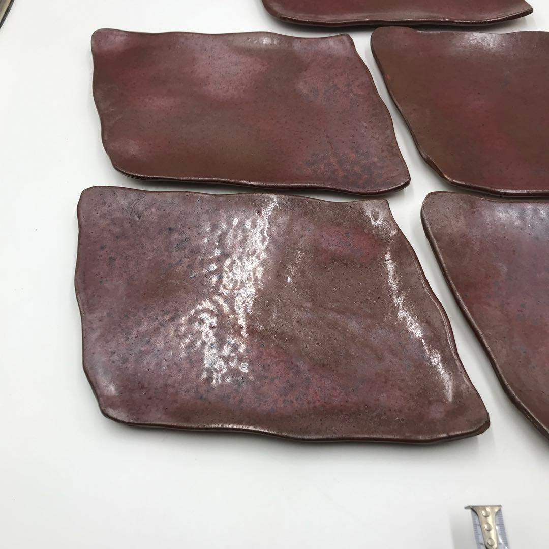 【唯一無二】【5枚セット】大炎窯　大館焼　26cm×20cm×2〜3cm菱形皿