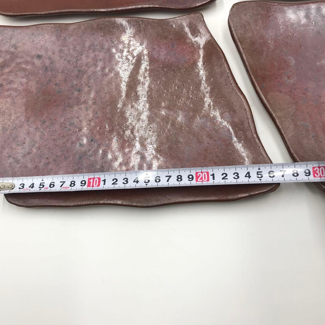 【唯一無二】【5枚セット】大炎窯　大館焼　26cm×20cm×2〜3cm菱形皿