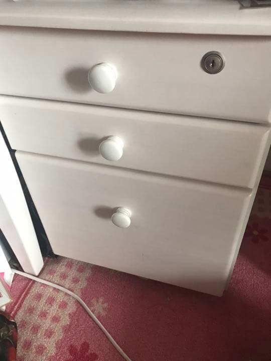 学習机 ホワイト ハート窓あり！3点