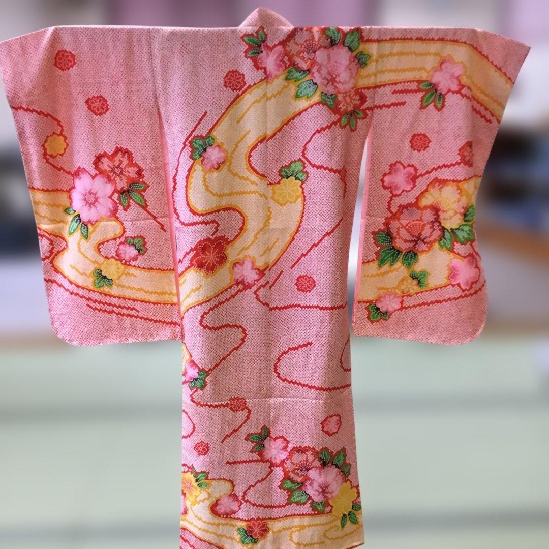 【新品】七五三用 着物　絹100％　長襦袢付　7歳　130 140cmサイズ