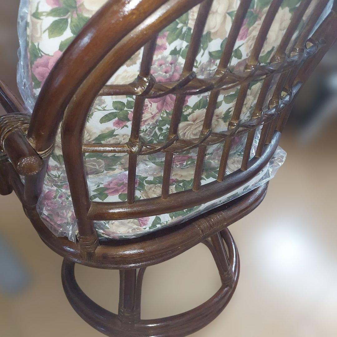 ラタン 回転椅子 新品 籐 レトロ アジアン家具