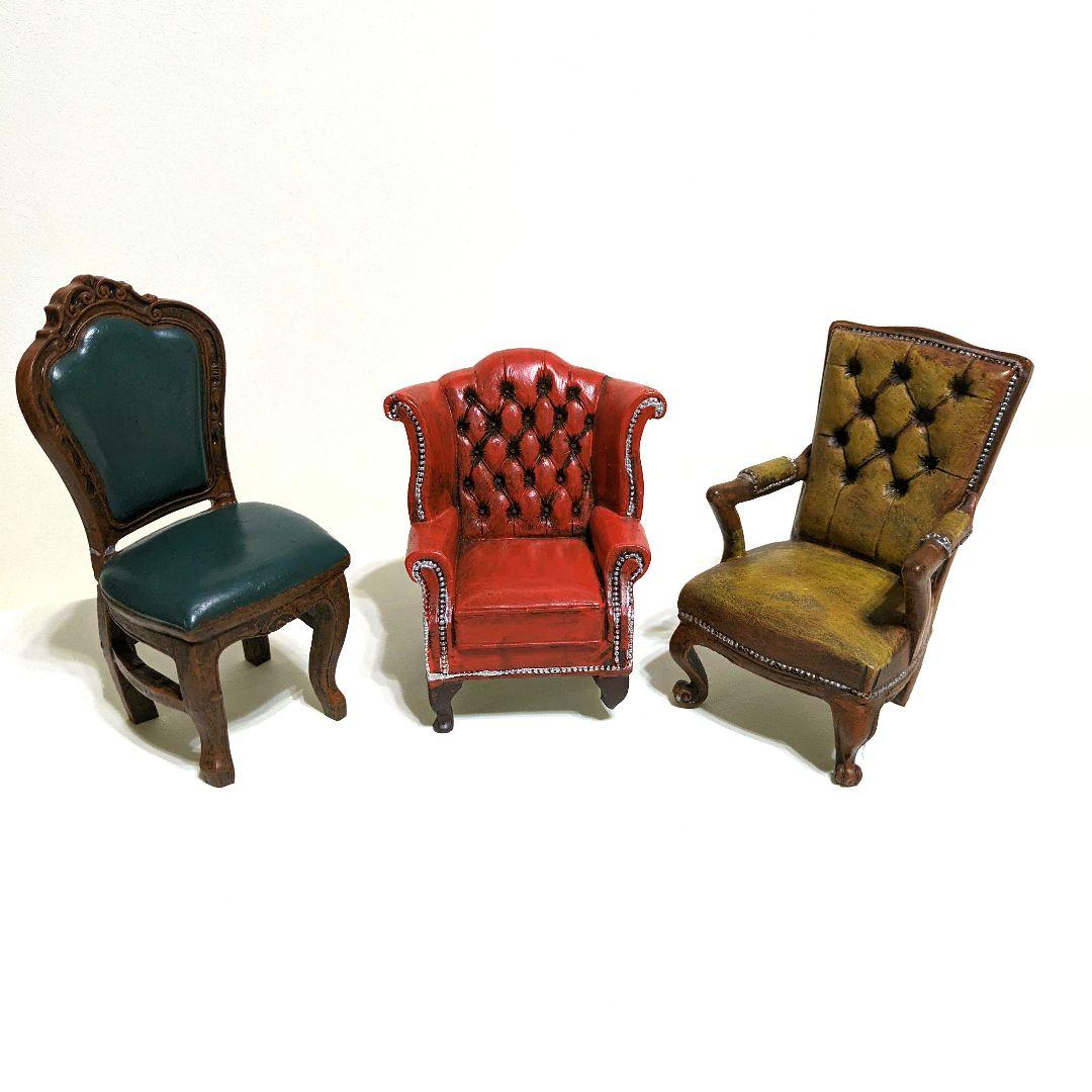 【お値下げ】ミニチュア　アンティーク調チェアー　3点セット