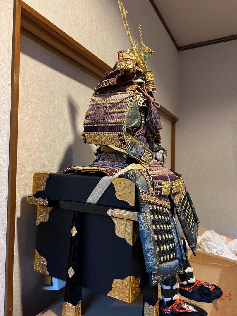 五月人形　鎧兜　端午　節句　甲冑師　平安武人　京染め正絹織