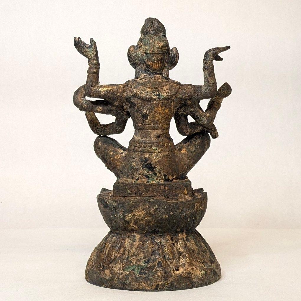 【フォロー割・匿名配送】 座像　総高さ約25㎝　一面六臂　神像　仏像　坐像