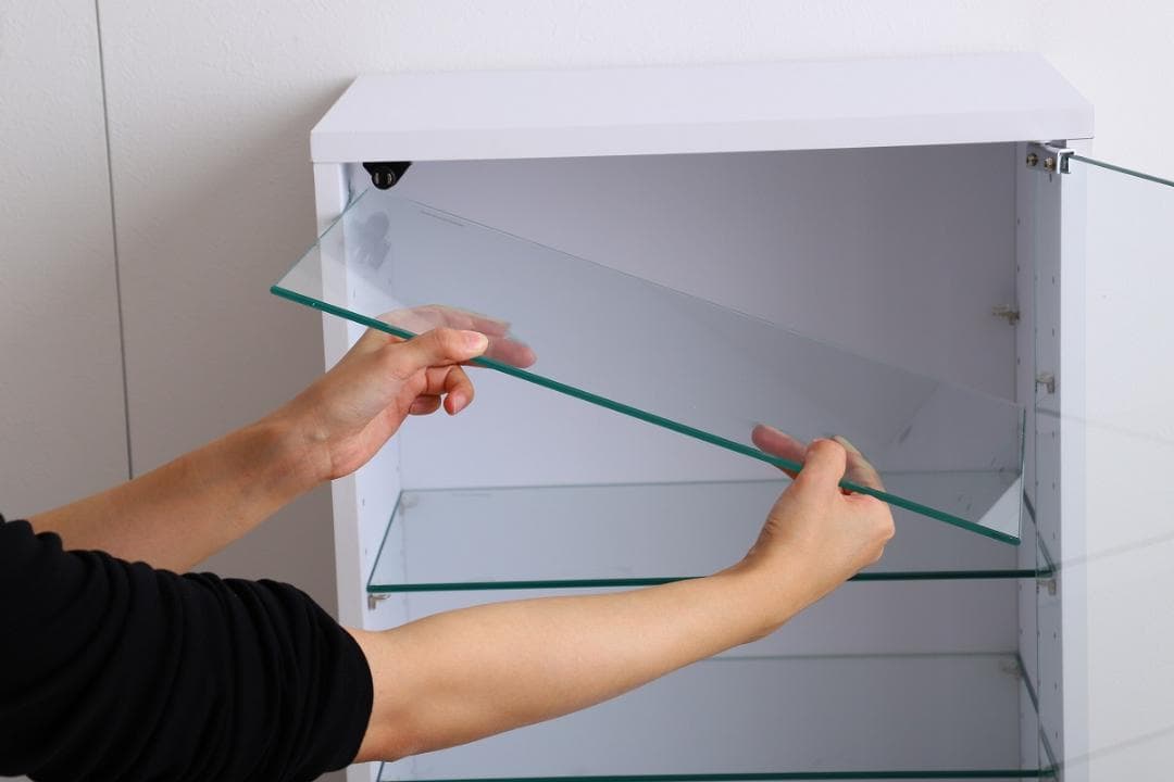 ２個セット 【幅46cm×奥行18cm】コレクションケース　ホワイト