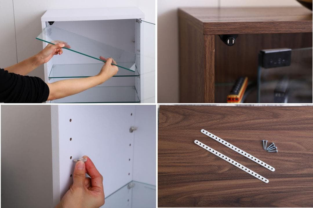 ２個セット 【幅46cm×奥行18cm】コレクションケース　ホワイト