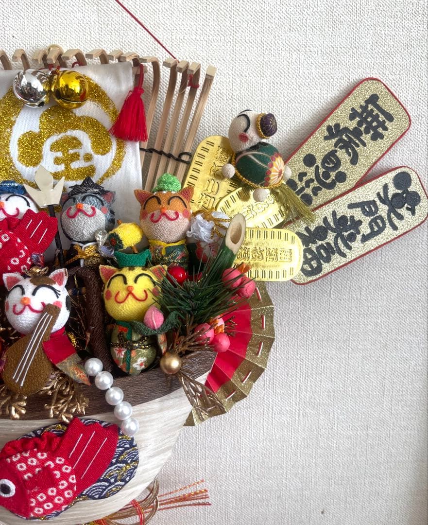 お正月　猫ちゃんの熊手