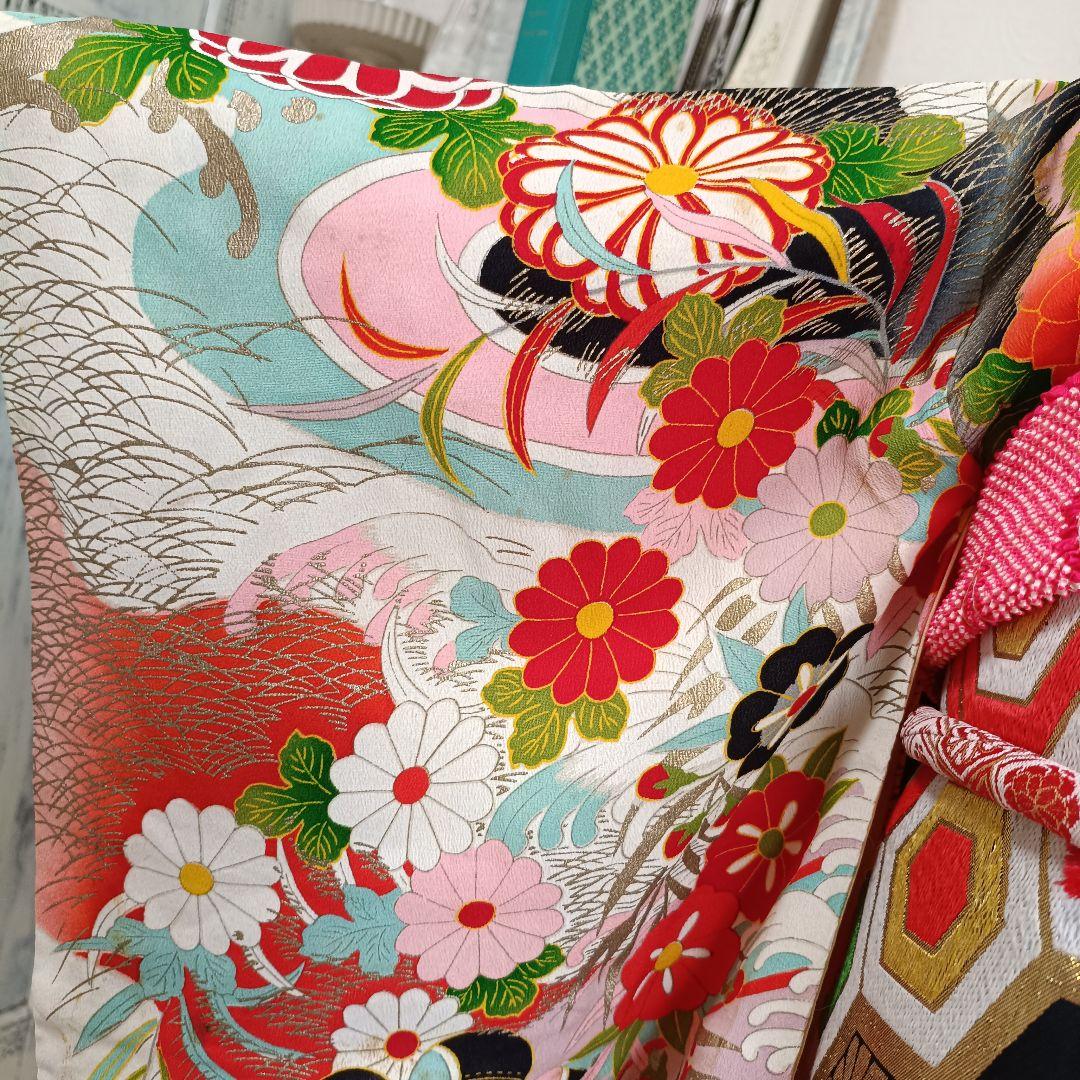 アンティーク白の着物と作り帯