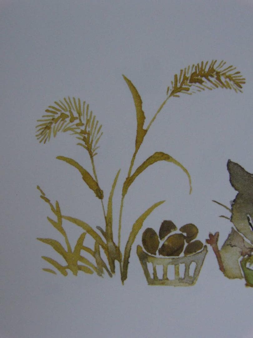 北田稔、【あじみ】、希少な額装用画集より、状態良好、新品額装付