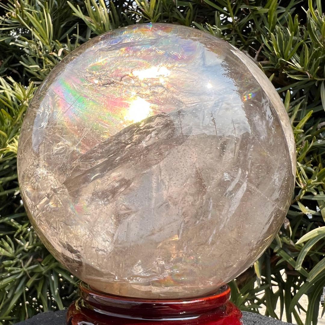 ✳️専用‼️超激安出品☆超極上大玉☆スーパーレインボー‪☆スモーキークォーツ 丸玉