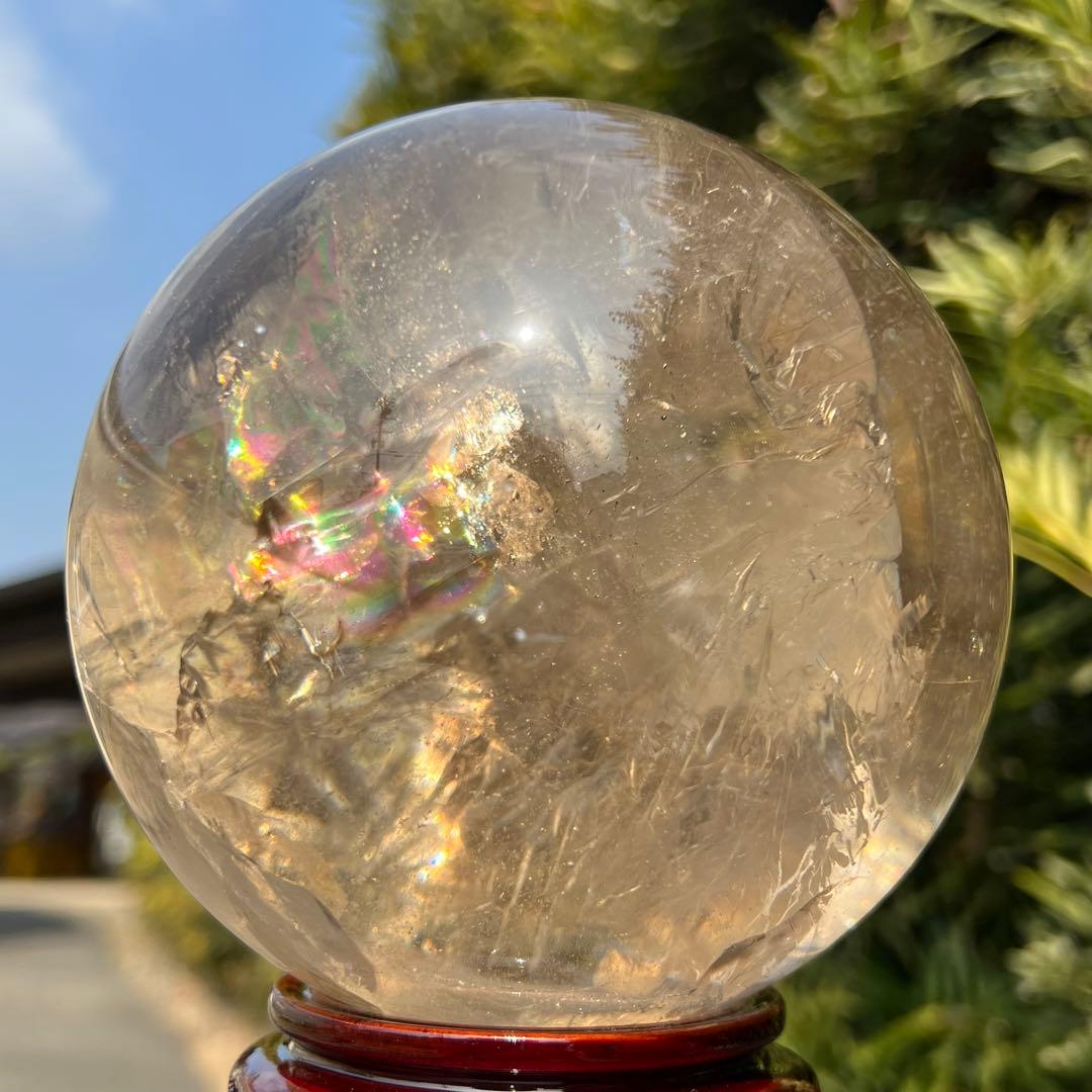 ✳️専用‼️超激安出品☆超極上大玉☆スーパーレインボー‪☆スモーキークォーツ 丸玉