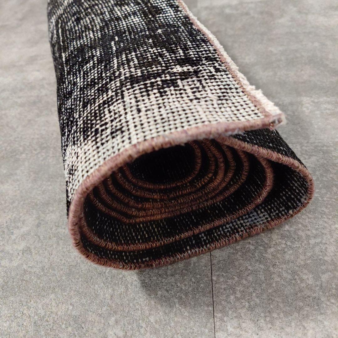 101から109×229 ブラックオーバーダイ トルコヴィンテージラグ - メルカリ