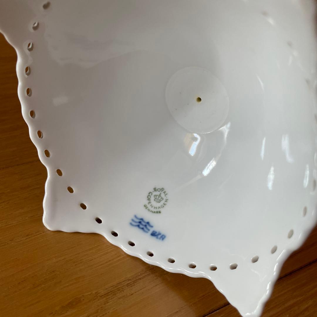 ロイヤルコペンハーゲン　ブルーフルテッドレースキャンドルスタンド　未使用品