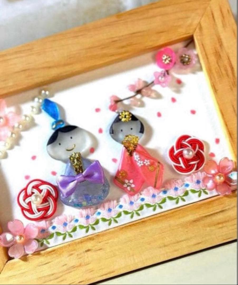 シーグラスアート ⭐️ おひなさま ひな祭り おひな様 雛人形 お雛様