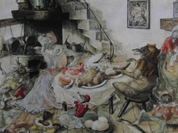 藤田嗣治、【ラ・フォンテーヌ頌】、希少画集画、新品高級額・額装付